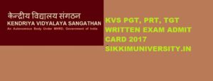 KVS Admit Card PGT, TGT, PRT Exam 2017 - Download KVS Exam Hall Ticket 2017 1