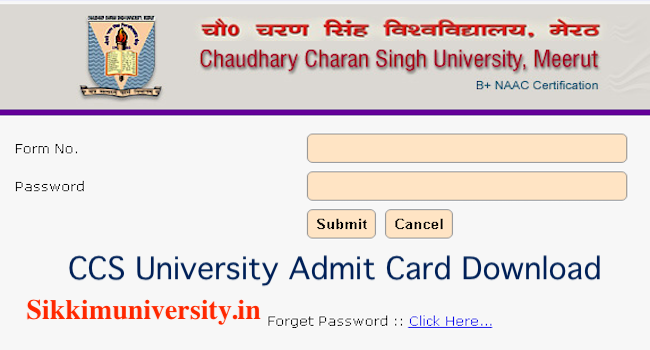 CCS-University-Admit Card-2019