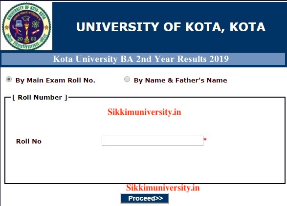 यह द ख Kota University Ba Final Year Name Wise Result Regular Private