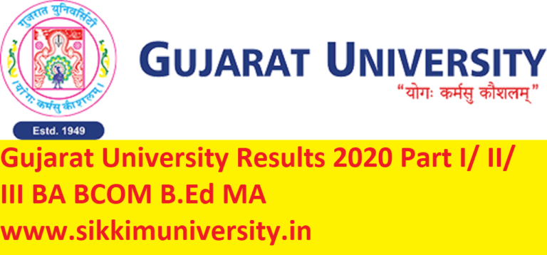 Gujarat University Results 2022 Part I/ II/ III BA BCOM B.Ed MA ...