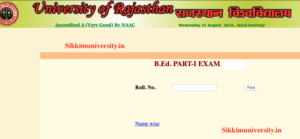राजस्थान यूनिवर्सिटी बीएड प्रथम वर्ष परीक्षा परिणाम 2021 -2022, Rajasthan University BED 2nd & Ist Year Result 2019 2