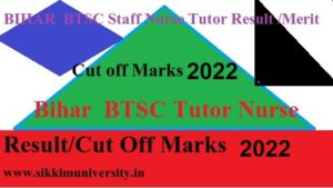 BTSC Bihar Nursing Officer Grade A Result/Merit List 2022 - Bihar BTSC Tutor Nurse Result/Cut Off Marks 2022 1