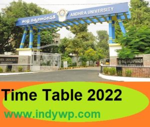 Andhra University UG/PG Time Table 2022 PDF - @Andhrauniversity.edu.in AU Degree Exam Schedule 2022 pdf 1