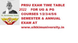 PRSU Schedule/Date sheet 2022 Part I, II, IIIrd year BA BCOM BSC MA MSC Exam 1