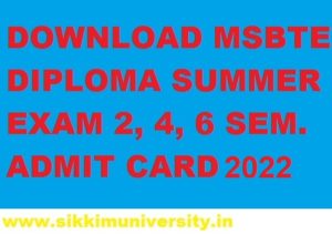 MSBTE Summer Hall Ticket May/June 2022, Download 2nd, 4th, 6th Sem Admit Card Name Wise 1