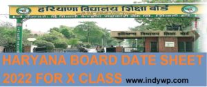 HBSE Date Sheet 2022 for 10th Exam - Haryana Board 10th Time Table 2022 @bBseh.org.in 1