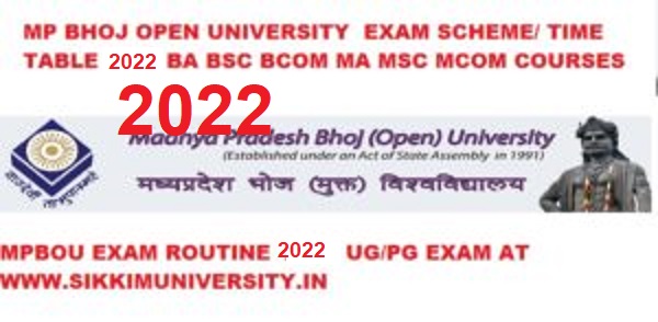 Bhoj Open University Exam Scheme/Date sheet 2022 Part I, II, III BA BSC ...