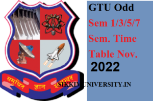 GTU Odd Sem 1/3/5/7 Sem. Time Table Nov. 2022 BE Diploma Winter Exam Routine Download 1