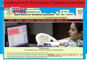 DTE GOA Time Table 2022 - Download GOA Polytechnic Diploma Exam Date Sheet 2022 1
