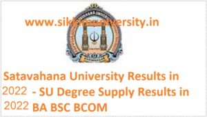 Satavahana University Results 2022 - SU Degree Supple Results BA BSC BCOM 1