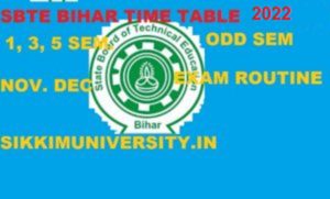 SBTE Bihar Diploma Time Table Ist, 3rd, 5th Nov./Dec. 2022 Polytechnic Exam Schedule 1