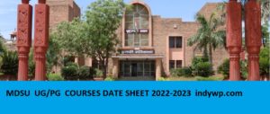 MDSU Ist/2nd year Date Sheet 2022 - Download MDS University BED Part I, II Year Exam Time Table 2022 1