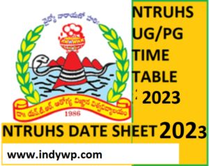 NTRUHS Exam Schedule/Date Sheet 2023 - Dr NTR University of Health Sciences Time Table 2023 Download 1